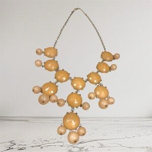 J. Crew Vintage Necklace - Gold-tone & Cream Adjustable Bib Statement 25"